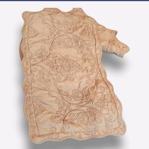 Gold/tan Colored Embroidered Pillow Shams